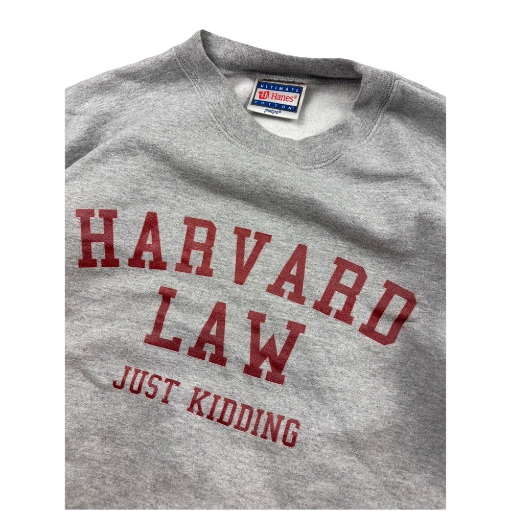 Harvard University Crewneck‎ Sweatshirt Mens Small Gray Crewneck Fleece Funny